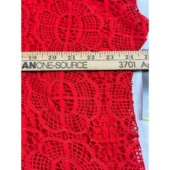 Valerie Stevens Fiery Red Plus Size 2X Crochet Lace Fringe Top NWT - Picture 11 of 12